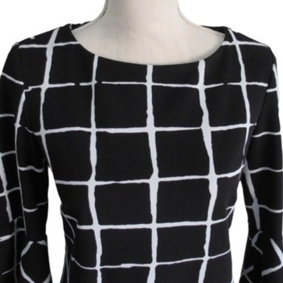 Liz Claiborne Black Windowpane Plaid Sheath Dress - Picture 5 of 11